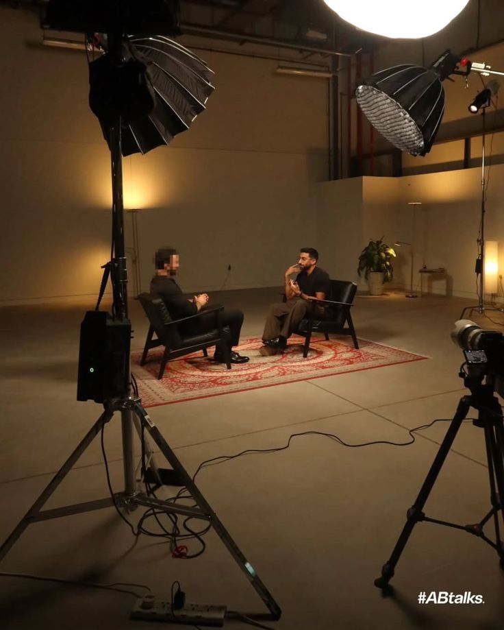 Interview set, two-camera setup